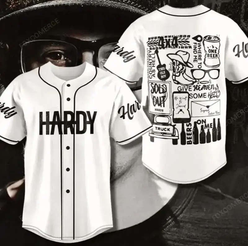 HARDY Baseball Jersey – Concert Tour Inspired Country Music Fan Shirt