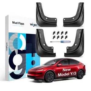 WIGOO Mud Flaps Splash Guards for Tesla Model Y/3, No Drilling All Weather Tire Protector, Thicker Version (4 PCS), Tesla Car Exterior Accessories Fits Model Y Juniper