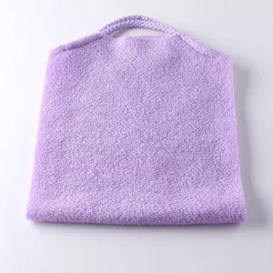 Ultimate Back Exfoliator: Long-Strap Bath Cloth (Purple) | Long-Strap Design: Effortless Two-Handed Pulling | Dual-Sided Textured Surface: Gentle Exfoliation | Scrub Your Back Independently—A Bathing Essential