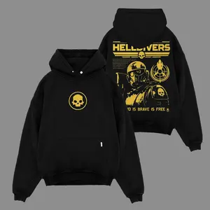 Helldiver Hoodie Shirt V3 Premium Cotton, Helldiver Fans, RPG Game Graphic Hoodie, Streetwear Hoodie Unisex Oversize Gift for RPG Game Lovers