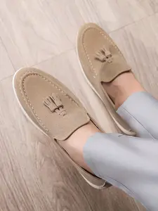 Men's Casual Colorblock Loafers with Metal Tassels, PU Leather Upper, Rubber Sole, Plain Design, All Season Footwear, Pu Leather Shoes