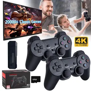 X2 Pro Wireless Retro Gaming Console, 20000+ Games, Supports 3D Games, 4K HD Output, 2.4GHz Wireless Controller, Plug-And-Play TV Game, Classic Games Stick