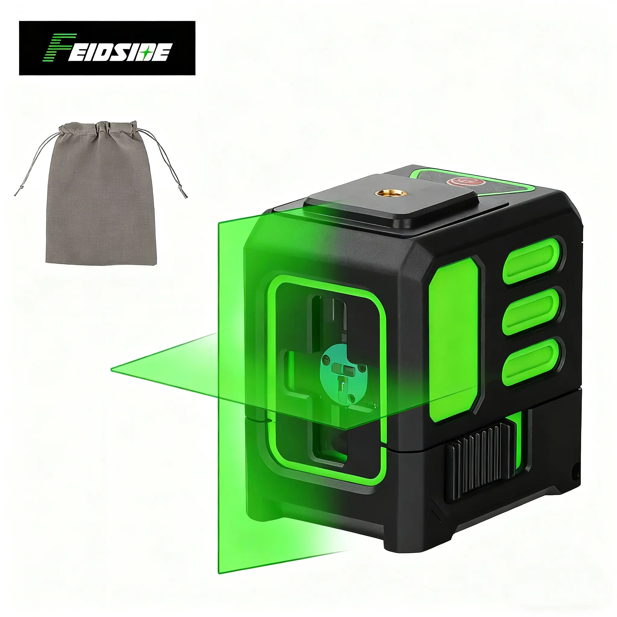 FEIDSIDE 2-line automatic leveling laser level, high-precision green light, suitable for building decoration, home renovation, precision tools, DIY to