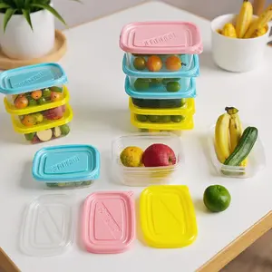 Stackable Food Storage Containers with Lids, Plastic Lunch Boxes for Cereals, Meats, Fruits and Vegetables - Airtight Food Storage Fresh-Keeping Containers |   Portion Box |   Storage Box