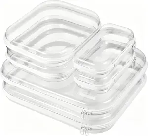 3/6 Pack Clear Hard Shell Zipper Case, 1.2mm Heavy Duty Crush-Proof Diaper Bag Organizer Pouches, TSA Approved Travel Makeup Bag for Toiletries & Electronics, (2L, 2M, 2S) Multi-Size Storage Set