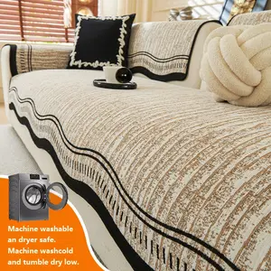 1pc Plush Sofa Cover and Seat Cushion, Winter Warmth and Anti-Slip, Dust and Cat Scratch Resistant, and Comfortable for All Seasons