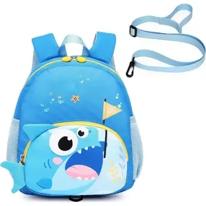 XY- CPB02 Preschool Backpack Toddler with Anti-Lost Harness 3D Cartoon Animal Waterproof School Bag for Baby Girl Boy 1-4 Years Baby Backpack (Shark)
