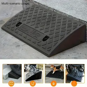 2 Portable Curb Ramps, Lightweight Plastic, Heavy-duty Plastic Ramp Set, Suitable For Low Floor Vehicles, Lane Loading, Motorcycles, Wheelchair Travel, With Dimensions Of 19.68 Inches Long X 10.6 Inches Wide X (2.75/3.5/5.1) Inches High