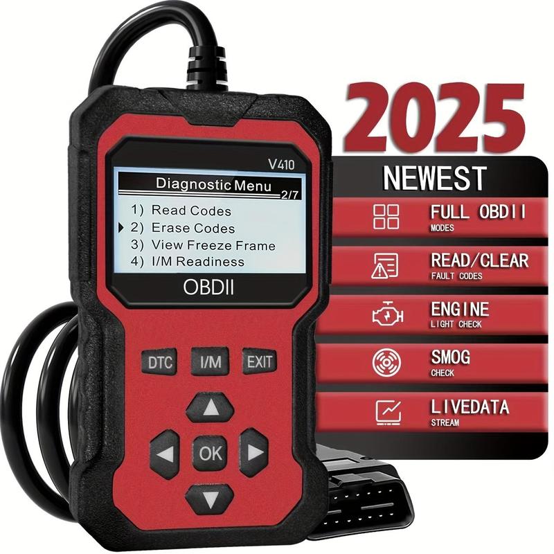 2025 Newest Enhanced Universal OBDII Scanner V410 Car Engine Fault Code Reader Diagnostic Tool Clear Reading Error Codes for 1996 or