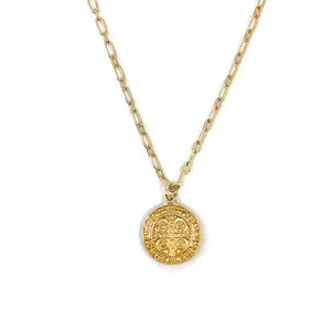 St. Benedict Necklace in Lola Chain with Large Pendant