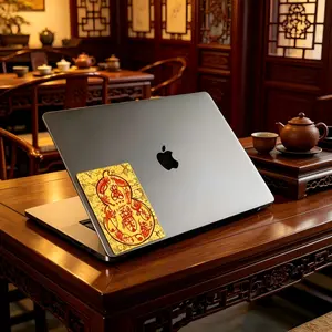 Master 100% hand-painted new computer auspicious cards and blessing cards: smooth winds and flowing waters, abundant wealth rolling in, blessings of longevity, happiness, and prosperity always present.