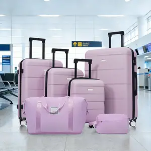 Hardshell Luggage Sets 6 Piece with 2 Bags,Carry on Suitcase with Handle Password Lock Double Spinner Wheels, Lightweight 16"+20"+24"+28" Luggages