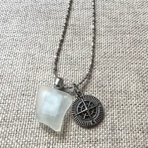 Brush and Forge | Corsican Sea Glass Jewelry | Adjustable Length Silver Necklace White Sea Glass | Handcrafted in USA | Unique Design for Special Occasions