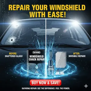 Automobile windshield crack repair liquid, windshield bonding liquid, crack and fissure repair agent