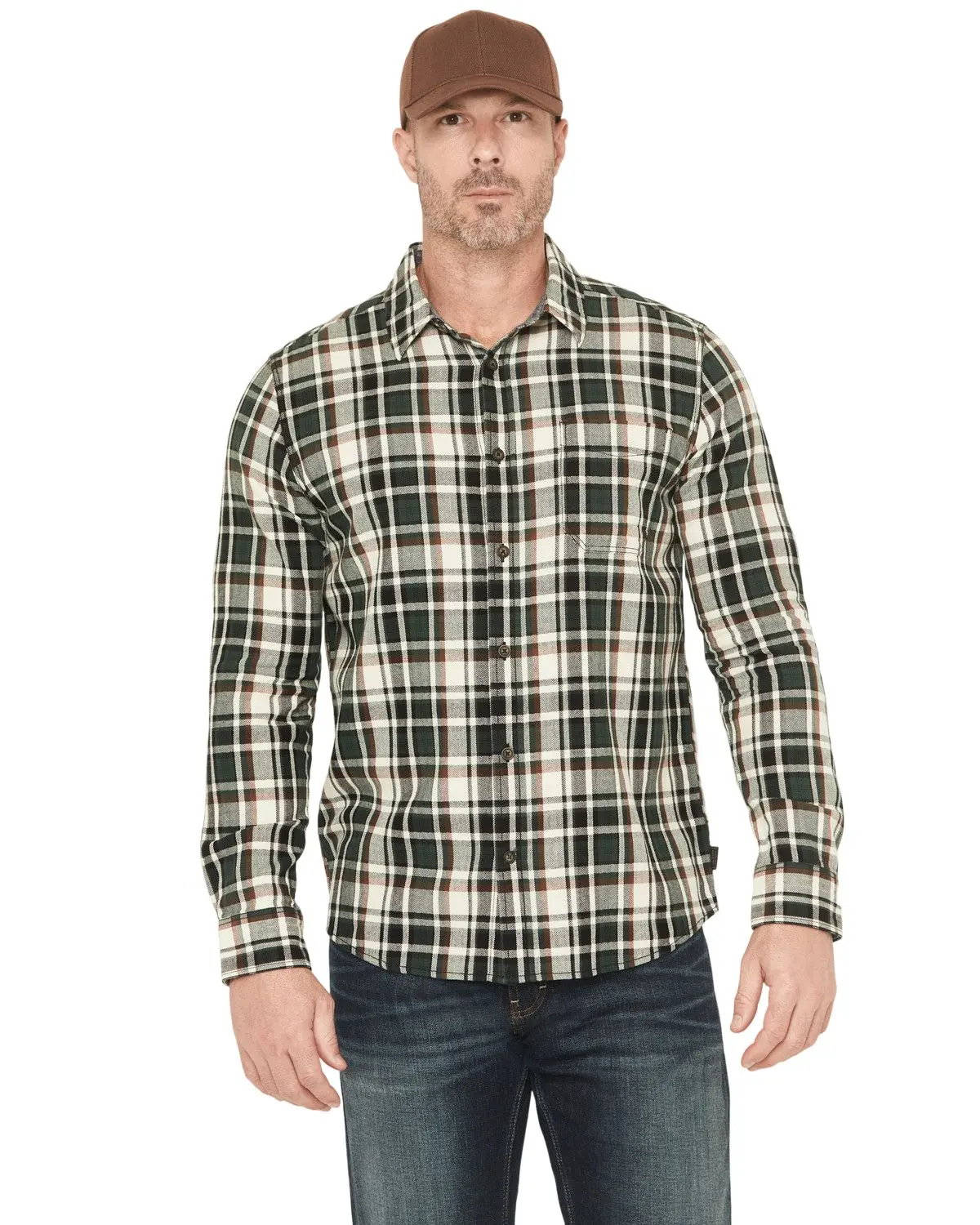 Brothers And Sons Men's Men'S Sawmill Plaid Print Long Sleeve Button-Down - Basfa25w1-Gr