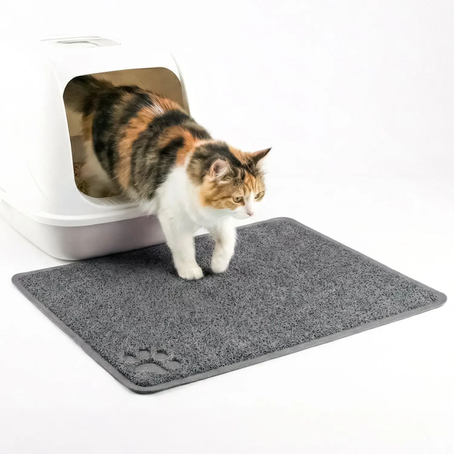 Leevod Pet Litter Mat 15.75"x23.6" in Charcoal Color – Anti-Slip & Mess-Free