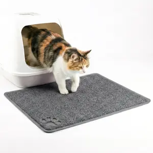 Leevod Pet Litter Mat 15.75"x23.6" in Charcoal Color – Anti-Slip & Mess-Free