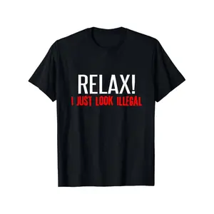 100% Cotton Golf Gift T-Shirt For Men and Women Relax I Just Look Illegal T-Shirt Sarcastic Mexican Tee, Summer men 100% cotton printed short sleeve, outdoor sports, fashion