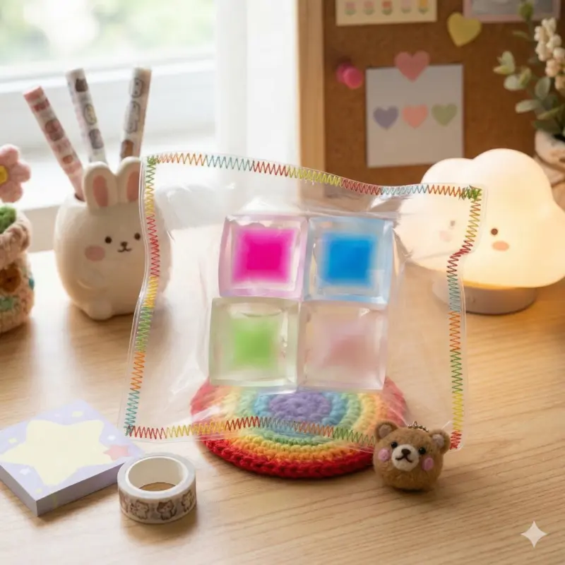 Pawtoto Four-Cube Ice Squishy Toy Handmade Food Grade Silicon Creamy Clay Feel Soft Quick Rebound #Summervibes