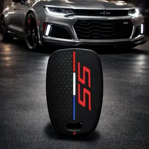 Silicone Car Remote Key Cover Case for Chevrolet Camaro SS and RS 2016-2024 Keychain Holder Key Accessories Auto