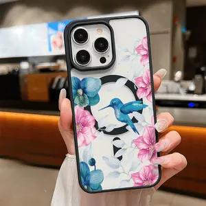 A Macaron Magnetic Phone Case with Hummingbird and Honey Pattern, Suitable for iPhone 17 Air/16 Plus/15 Pro Max/14 Pro/13/12/11/XS Max/X, Ideal for Holiday Gifts to Family, Friends, Lovers, Boyfriend, Girlfriend, Best Choice MKLCXK11