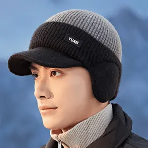 Men's Thickened Winter Knit Beanie Hat with Fleece Lining - Windproof & Cold-Resistant, Soft Warm Ski Cap for Cycling,, Snowboarding & Everyday Winter Wear - Fashionable & Durable Design in Black/Gray/White/Navy/More Colors - Ribbed Cuff for Snug Fit, Id