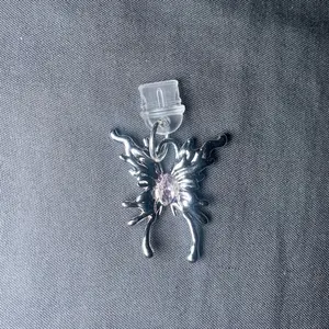 Silver/Pink Butterfly Dust Plug Charm for Phone/Electronics - Unique Design for Personalization
