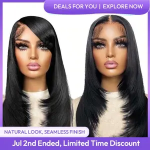 Asteria Hair Straight Layered Glueless Wigs 5x5 Lace Closure Wig - Ready To Go,Beginner Friendly, Invisible Lace, Human Hair #Summervibes