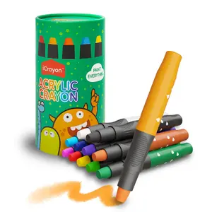 iCrayon Twistable Crayons for Kids - 12 Colorful Washable Silky Crayons for Paper Wood Stone Canvas Quick Drying Non Toxic Art Supplies Set tiktokshopspringglowup
