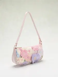 Elegant Floral Embroidered Women's Bag, Delicate Shoulder Bag, Fashionable Shoulder Bag, Beaded Handbag, Party Date Festive Holiday, Random Flower Design, Handbag Shoulder Purse, Fashionable Bags