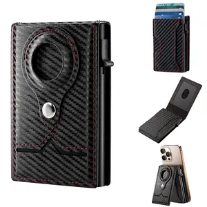 Men's Magnetic Card Holder Wallet with Stand, Pop Up Card Case, RFID Blocking, Slim, Minimalist, Fit Max 8 Card Capacitiy