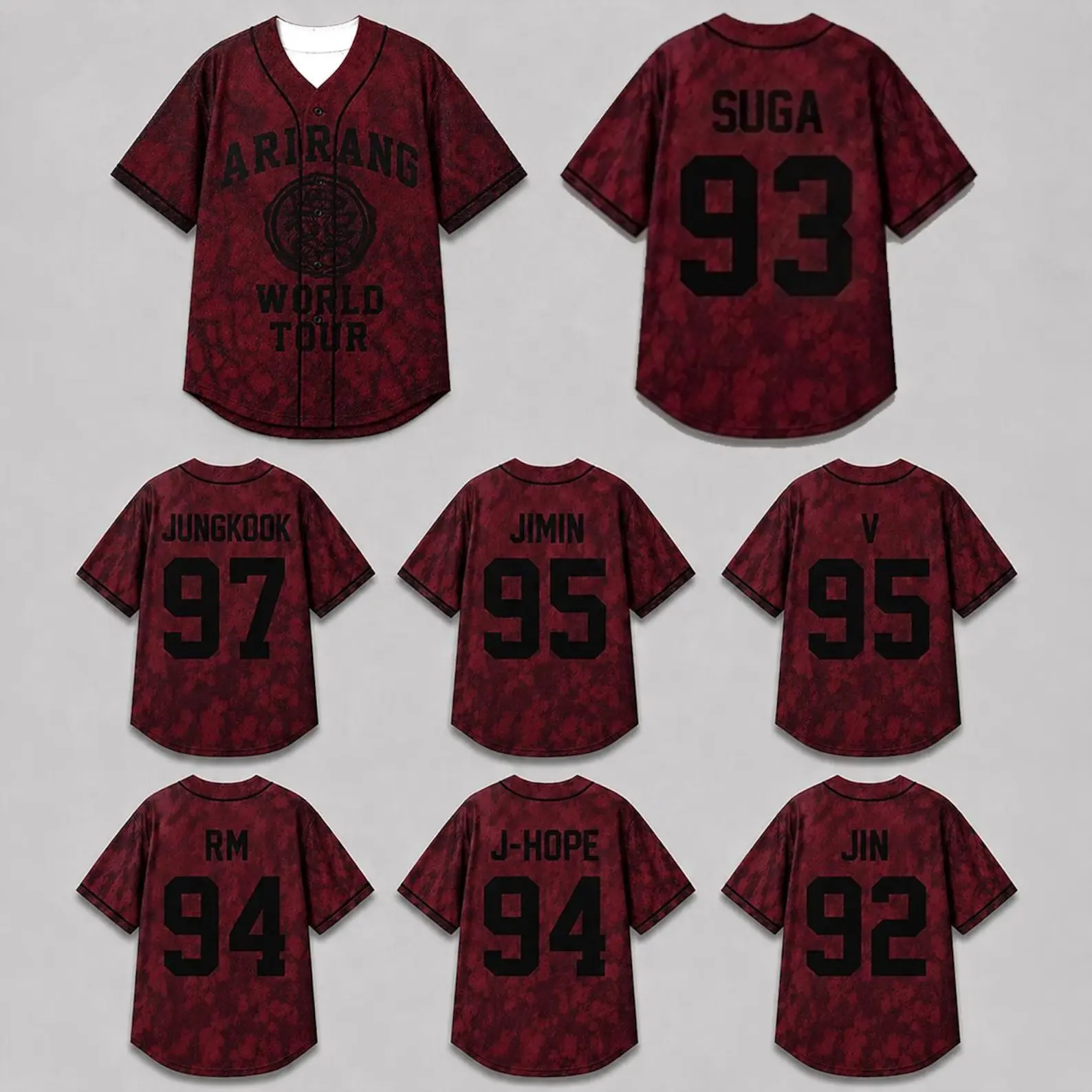 Kpop World Tour Jersey - Red Camo Design