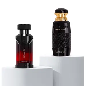 EMBAROUGE Kama Noir & Monark Perfume Combo for Men | 2x100 ml / 3.4 Fl. Oz. | Kama Noir: Fresh, Amber & Vanilla Notes | Monark: Apple Top Note, Spicy & Amber | Gift for Men | Eau de Parfum (EDP)