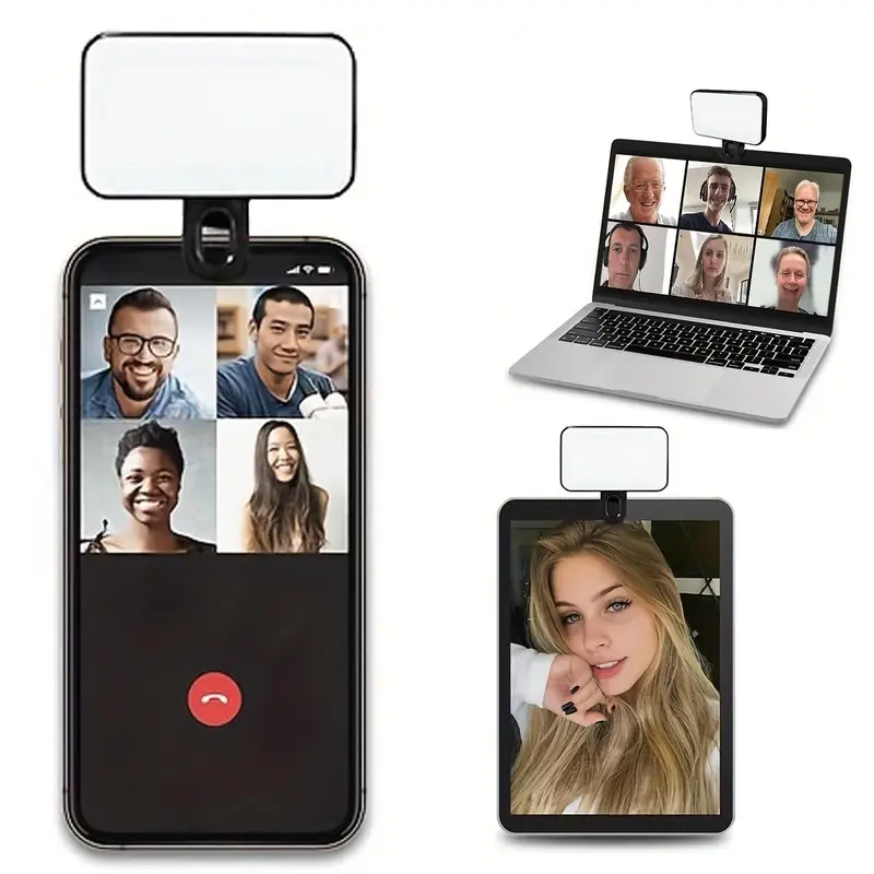 Portable Mini Clip-on Fill Light, 1 Box Multipurpose Selfie Fill Light, Selfie Panel Light, Universal Selfie Accessories for Phone & Computer, Cell Phone Light, Phone Accessories, Mobile Phone Accessories, Gift