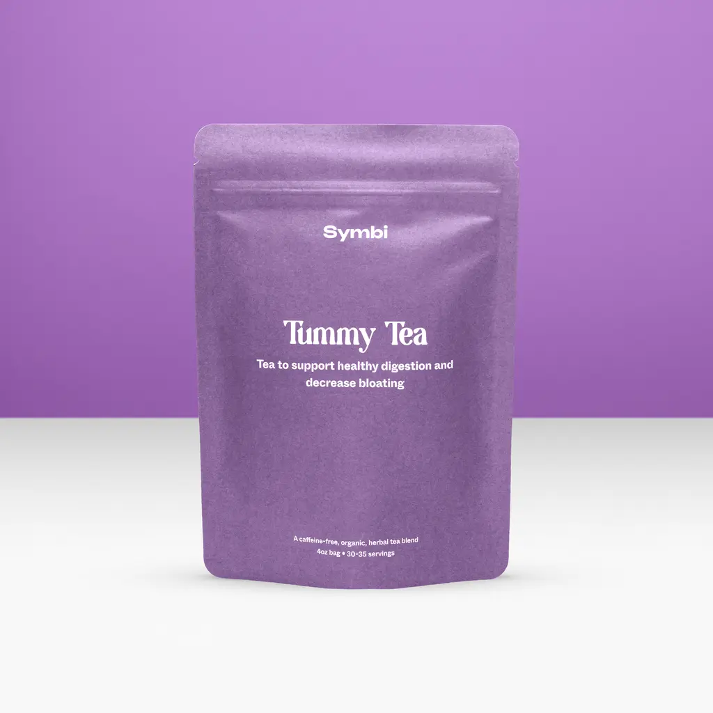 Tummy Herbal Tea Blend, 4oz | Soothes Stomach & Bloating, Intestinal Stress Relief | 100% Organic & Caffeine-Free, No Additives or Sweeteners | Symbi