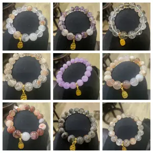 1 Monet Garden series bracelet, fashionable and elastic for both men and women, with a gold tag, fashionable and auspicious. This bracelet is the perfect gift for couples, friends, and family.