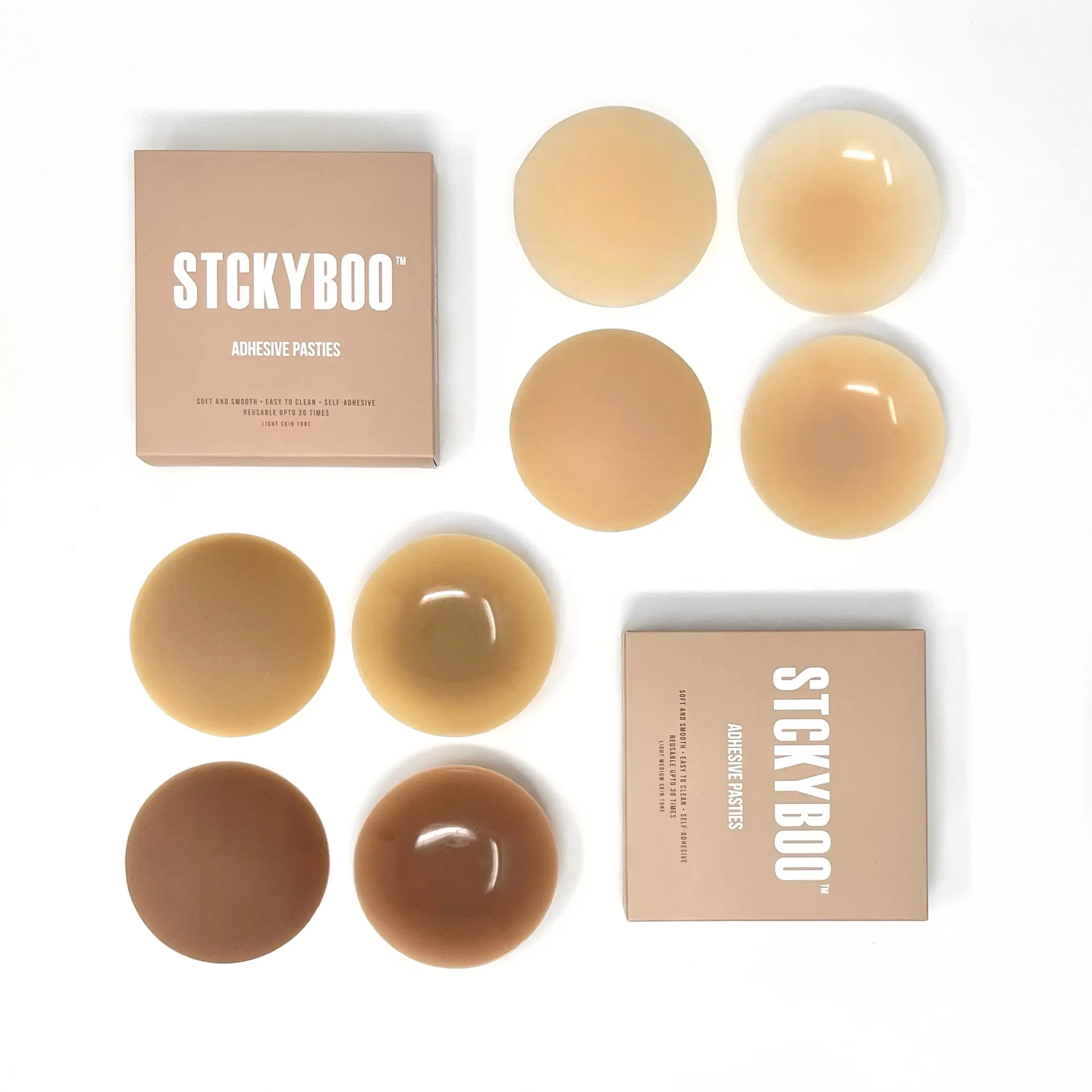 STCKYBOO Reusable Adhesive Pasties-Sticky Bra Inserts Invisible Silicone Nip Covers Sticky Pad Push Ups Adhesive Bra Inserts Soft Seamless Gentle on Sensitive Skin Perfect for Braless Backless Dresses Strapless Tops Summer Outfits Daily Wear