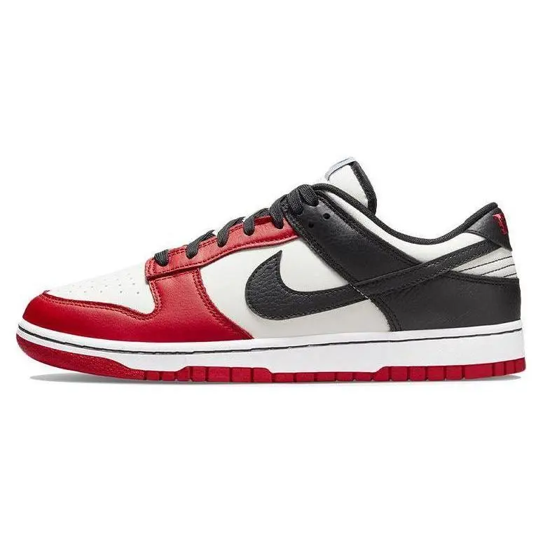 Nike Dunk Low Emb Nba 75th Anniversary Chicago Skate Shoes Men's Sail Black Chile Red DD3363-100