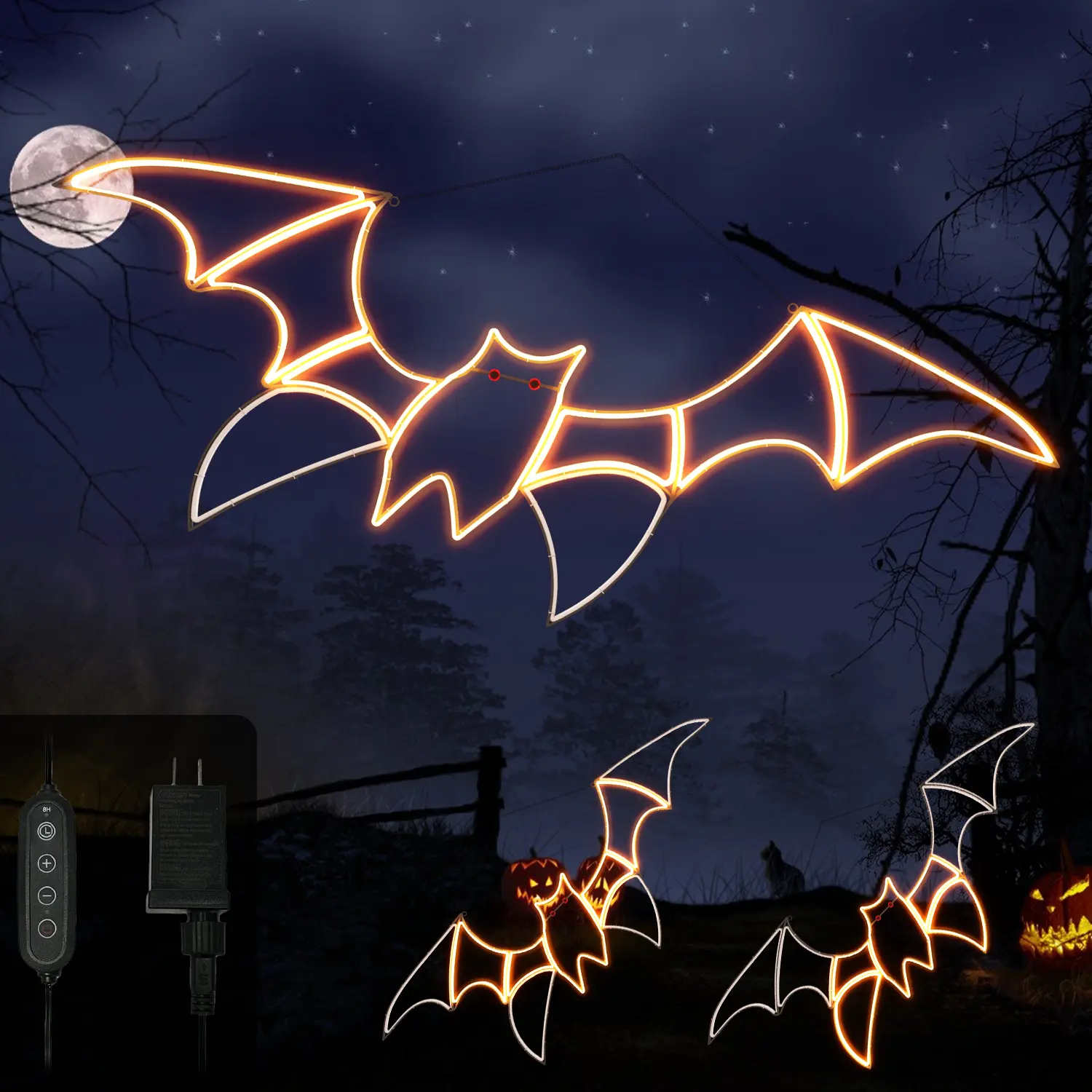 BeatiNeon Bat Neon Sign for Wall Art Decor,Metal Frame Led Sign Animated Bat Swing Neon Light Up Sign for Signs for Wall Decor,Flying Bat Neon Light Up Signs for Bedroom,Folding and Easy to Store