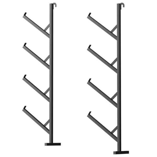 GARVEE 4-Tier Shipping Container Pipe Rack, 66" H x 22" L, 2 Pack, 400LBS Hanging Storage System w/ Hooks, Heavy-Duty Shelf Brackets, No-Drill, Steel Lumber Shelves for Container, Garage & Warehouse