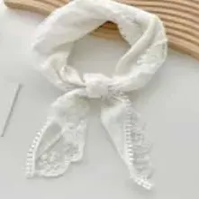 Women's Boho Style Lace Head Scarves, Floral Embroidered Scarf, Vintage Flower Design Head Scarves for Wedding Bridal Party Formal Occasions, Fashion Accessories for Women & Girls
