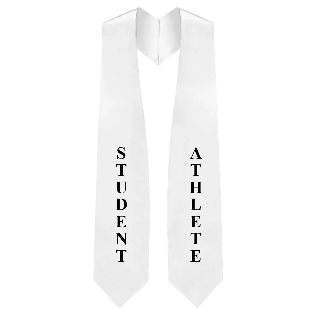 White "Student Athlete"  Graduation Stole