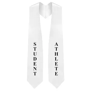 White "Student Athlete"  Graduation Stole