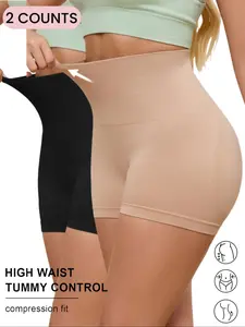 2 COUNTS Women's Seamless High Waist Shaping Panties, Tummy Control, Butt Lift, Slimming Waist, Soft Comfortable Fabric for All Seasons Wear