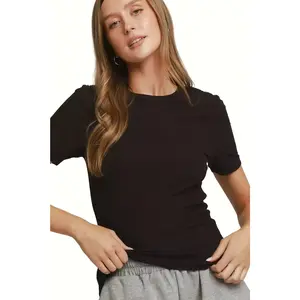 Umgee Black Second-Skin Crew Neck Tee