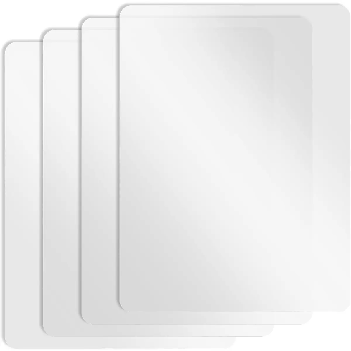 4Pcs Clear Plastic Placemats 15.7x11.8 in Matte Transparent Heat Resistant Washable Table Mats, Clear Table Mat Large Vinyl Placemats Wipeable For Hard Plastic Table, Dining, Kitchen, Crafting Protector