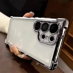 Luxury Shockproof Protective Plating Clear Case For Samsung Galaxy S26 S25 edge S25 Ultra S24 Ultra S23 FE S22 Plus S21 S20 Hard Acrylic Hybrid Cover