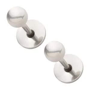 COMFY EARRINGS 316L Surgical Grade Stainless Steel Ball Earrings 4.0 mm Posts 6.0 mm Length Comfortable Flat Backs Pair