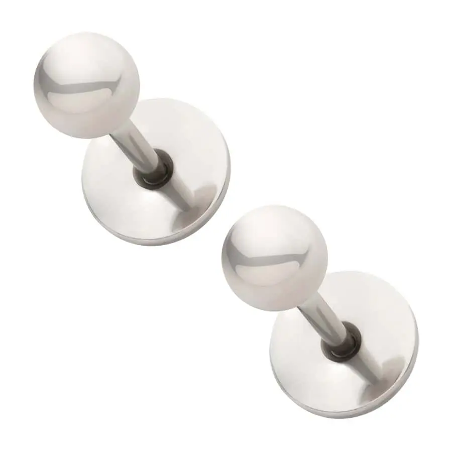COMFY EARRINGS 316L Surgical Grade Stainless Steel Ball Earrings 4.0 mm Posts 6.0 mm Length Comfortable Flat Backs Pair