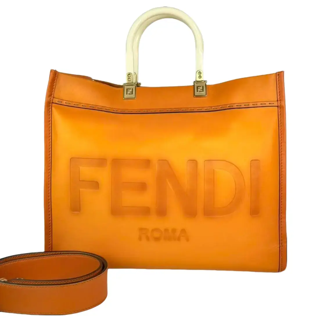 Pre-owned FENDI Leather Tote bags Sunshine Shopper Tote Bag
